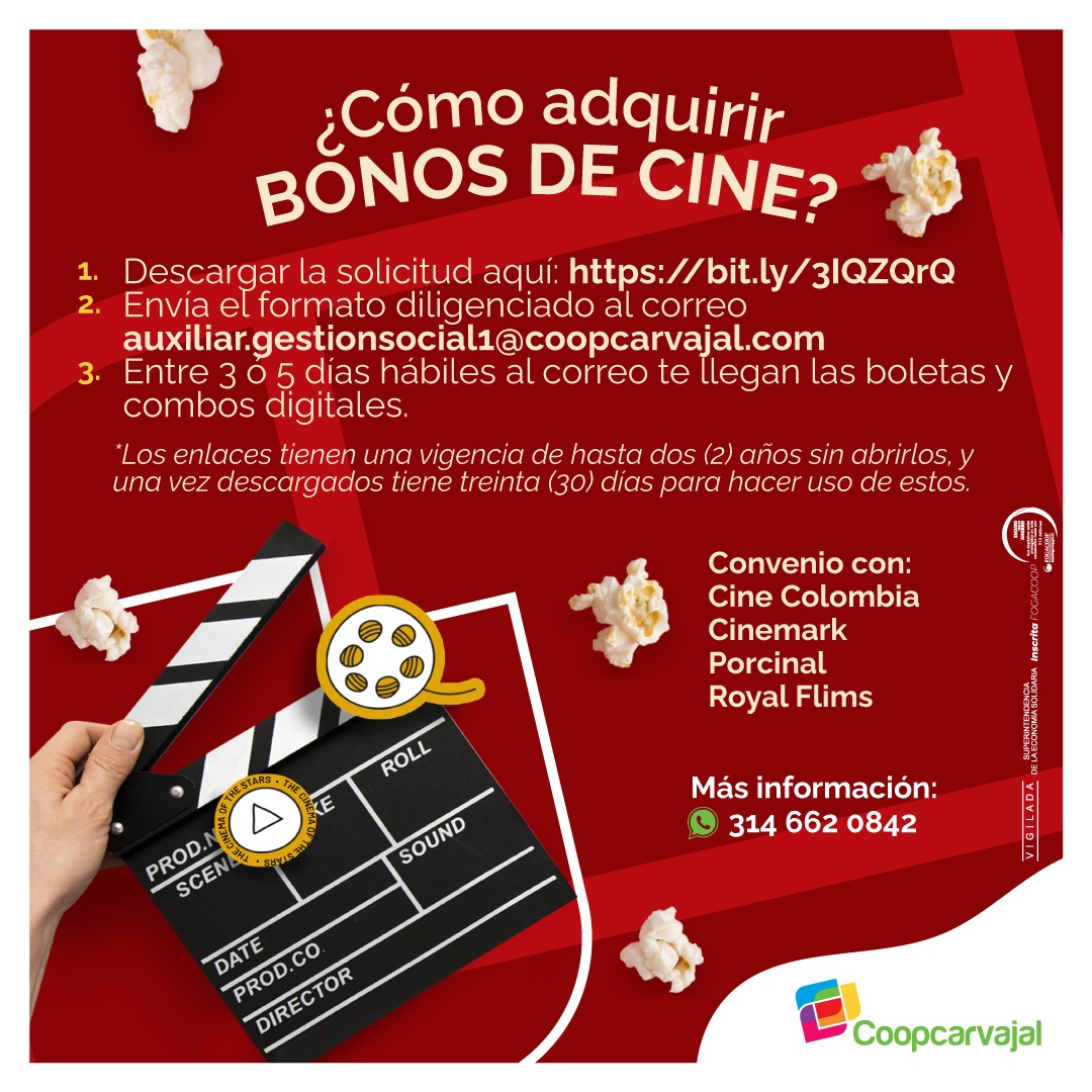 Disfruta las mejores salas de cine en Colombia a tarifas preferenciales. 